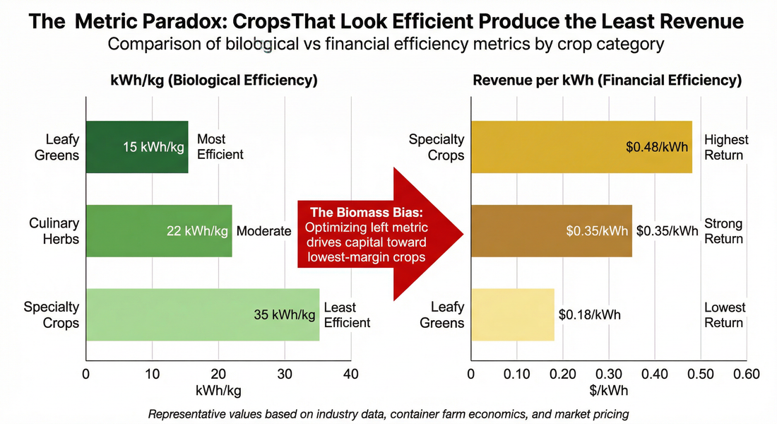 The kWh/kg Trap: Why Indoor Agriculture's Favorite Metric Is Destroying Capital